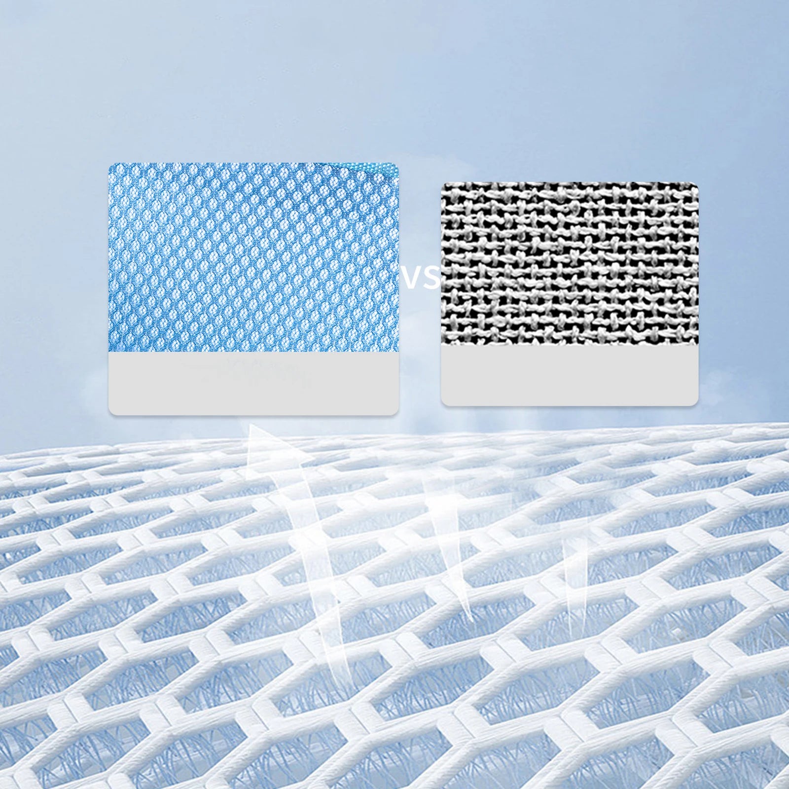 Close-up of the breathable quick-dry mesh weave used for the stand top