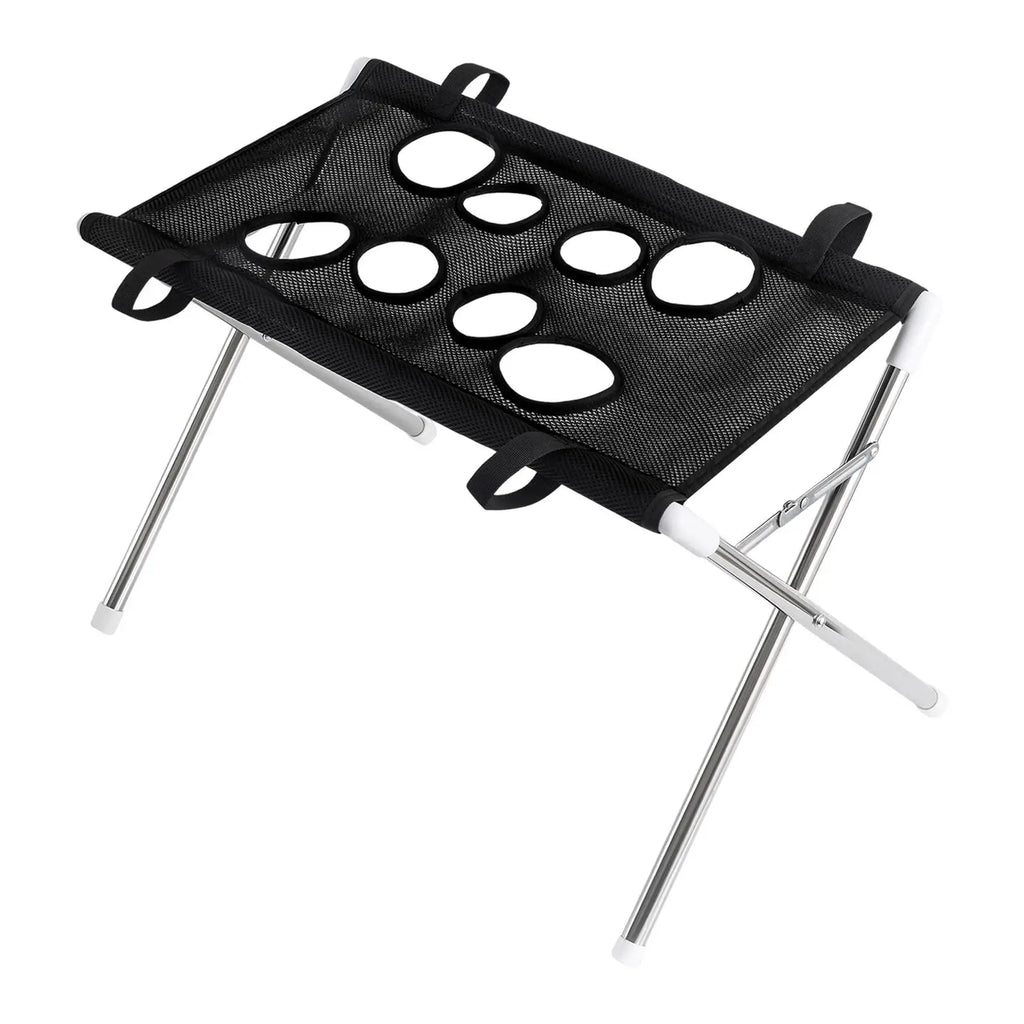 Pawperch stand in black, top view showing the eight black-rimmed leg holes